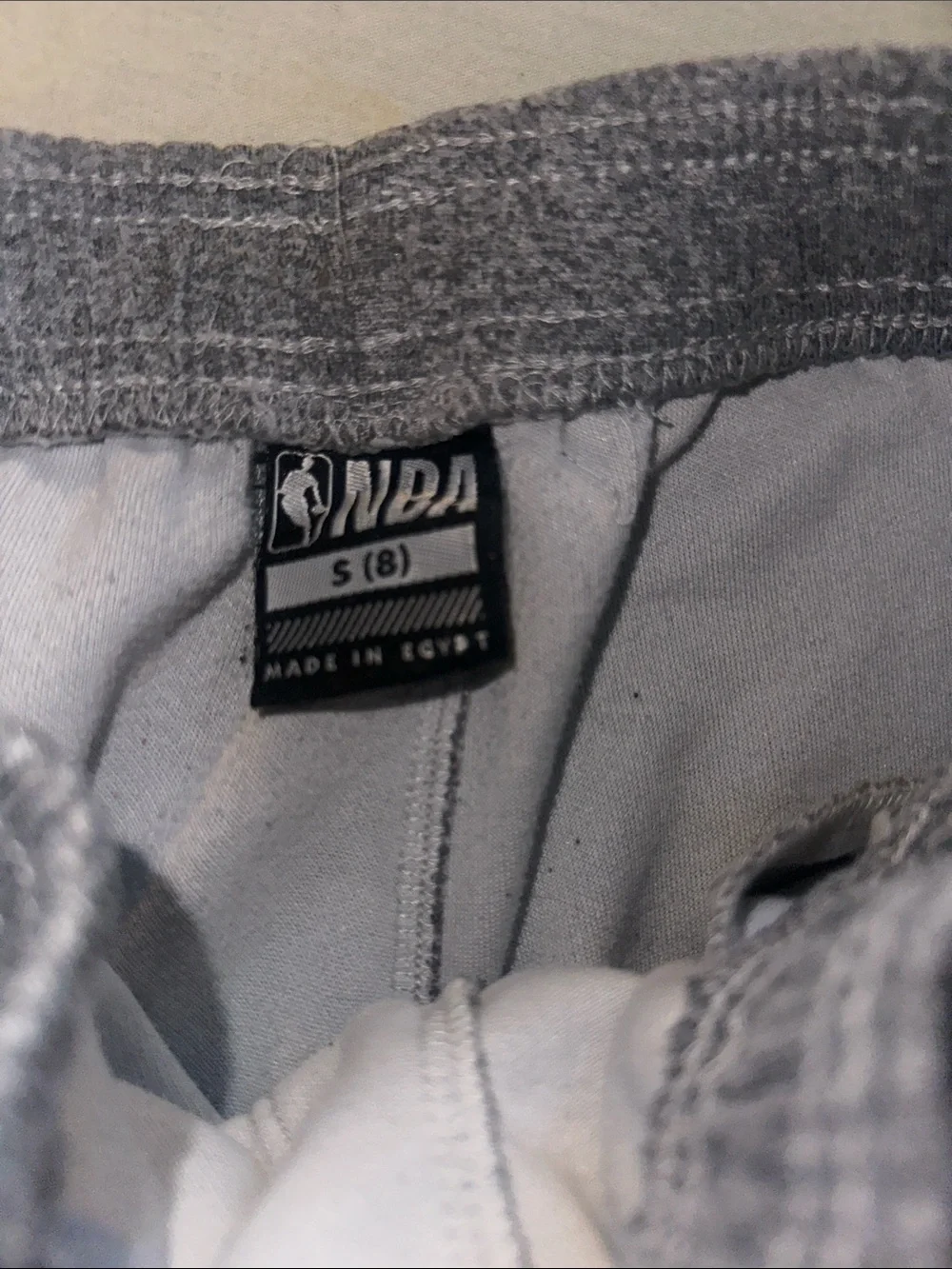 Kids Unisex Size 8 NBA Gray Athletic Shorts with Black Logo Tag